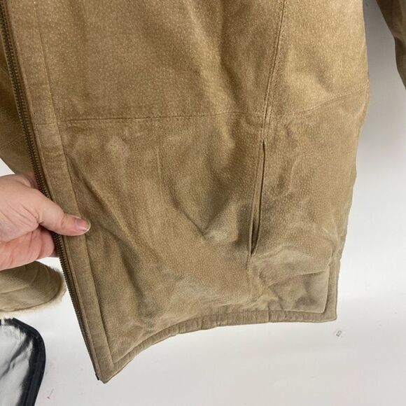 St. John's Bay Women's Washable Suede Faux Fur Lined Hooded Winter Jacket Large - Picture 2 of 8